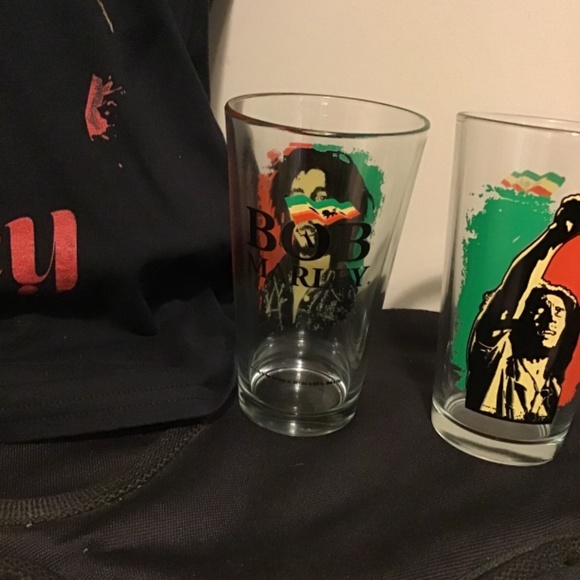 🔥SALE! BOB MARLEY! 12 year anvi. beer glasses and tee shirt size large,🔥🔥 - Picture 6 of 6